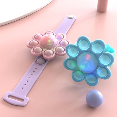 China 100% Sensory Toy Pop Fidget Push Noise Bubble Wristband Spinner Silicone Light Push Bubble Shaker for sale