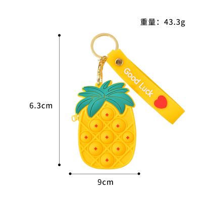 China Silicone Cartoon Stress Reliever Wallets Coin Purse Mini Fidget Toys Charge Crossboday Main Chain Bag Push Bubble Zipper Bag for sale