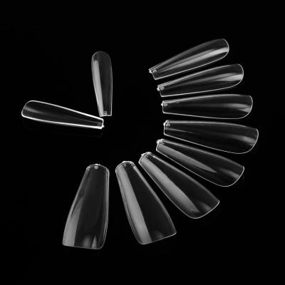 China Easy apply. Popular Ballet Clear Nail Tips Press On Nail French White Bag Packing 100pcs Coffin Tips Fake Nails for sale