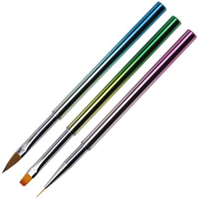 China High Quality Nail Art Line Drawing Pen Pure Kolinsky Acrylic Brush Nail Art 3D Nail Sculpting Brush for sale