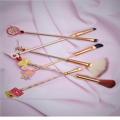 China Easy Grip Girl Make Up Brush Full Set Eyeshadow Brush Beautiful Beauty Tools Make Up 6 Pieces Makeup Brush for sale