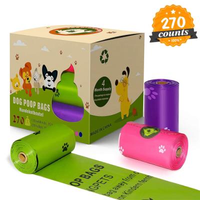 China Custom Printed Eco-Friendly Poop Bags Clean Up Dog Poop Waste Bags OEM Scented Clean Biodegradable Design Cornstarch for sale