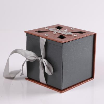 China Factory Manufacture Handmade Retanglar Paper Gift Wrapping With Ribbon for sale