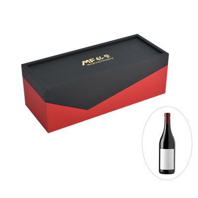 China Handmade Wholesale Luxury Red Wooden Packaging Gift Box Wine Packaging Box for sale