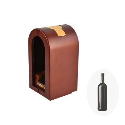 China Mingfeng Retro OEM Handmade High-end Wine Color Wine Collection Natural Simple Wooden Box for sale