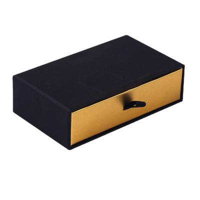 China Recyclable Custom Logo Drawer Jewelry Box Velvet Paper Box Fashion Hard Sliding Luxury Gift Box Small for sale