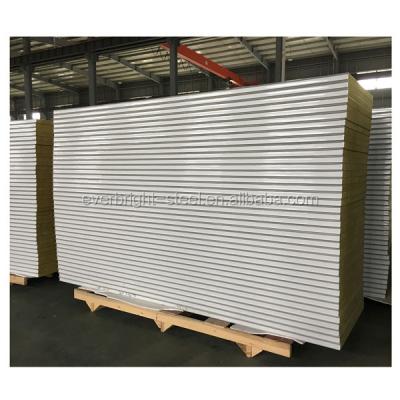 China 1150mm Thick Rock Wool Color Insulated Steel Sandwich Panel 50-200mm Thick for sale