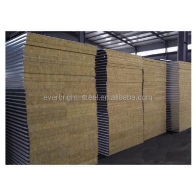 China 1150MM Fireproof Rock Wool House Sandwich Panel Prefab House Interior Sandwich Wall Panels for sale