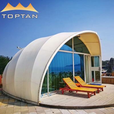 China Raincoat ; Guangzhou Toptan New Type Silkworm Chrysalis Architecture Membrane Tent Self-clean Project Hotel Outdoor Structure for sale