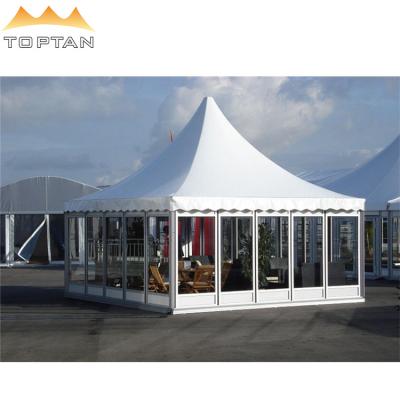 China 3x3 4x4 5x5 6m PVC Waterproof Aluminum Gazebo Summit Pagoda Tent in China for sale