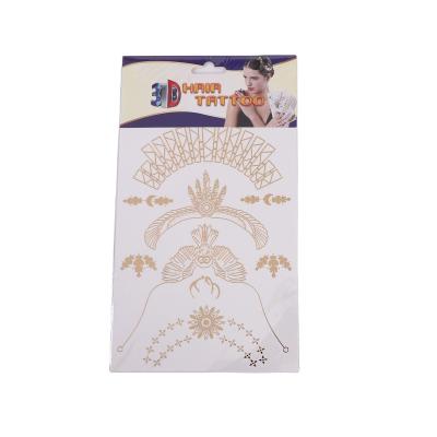 China Self Adhesive High Quality Custom Metallic 3D Hair Temporary Tattoo Sticker for sale