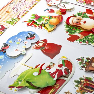 China Self Adhesive Merry Christmas 3 D Room Decor Promotional Wallpaper Eco - Friendly Sticker for sale