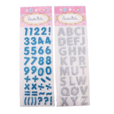 China Self Adhesive Custom Letter Number Alphabet Die Cut EVA Glitter Decorative Stickers For Kids Scrapbook for sale