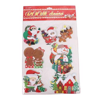 China 3D Self Adhesive ROOM Decor Merry Christmas Sticker Custom Paper Crafts for sale