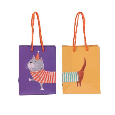 China Lovely Recycled Materials And Cute New Design Printed Gift Shopping Paper Bags for sale