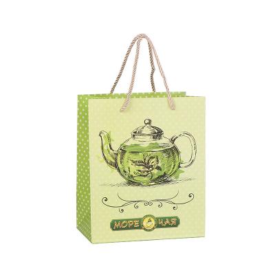 China Handmade high quality custom with your own logo and buckle handle gift shopping paper bags for tea for sale