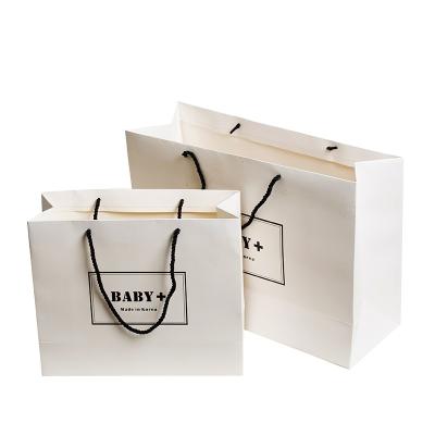 China Recycled Materials Customize Logo Bag White Boardcard Paper Birthday Gift Bag Children's Day Gift Paper Bags for sale