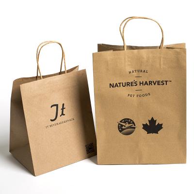 China Recycled Materials 2022 Tote Bags Kraft Custom Logo Printed Wholesale Printed Customized Small Tote Bags For Clothing for sale