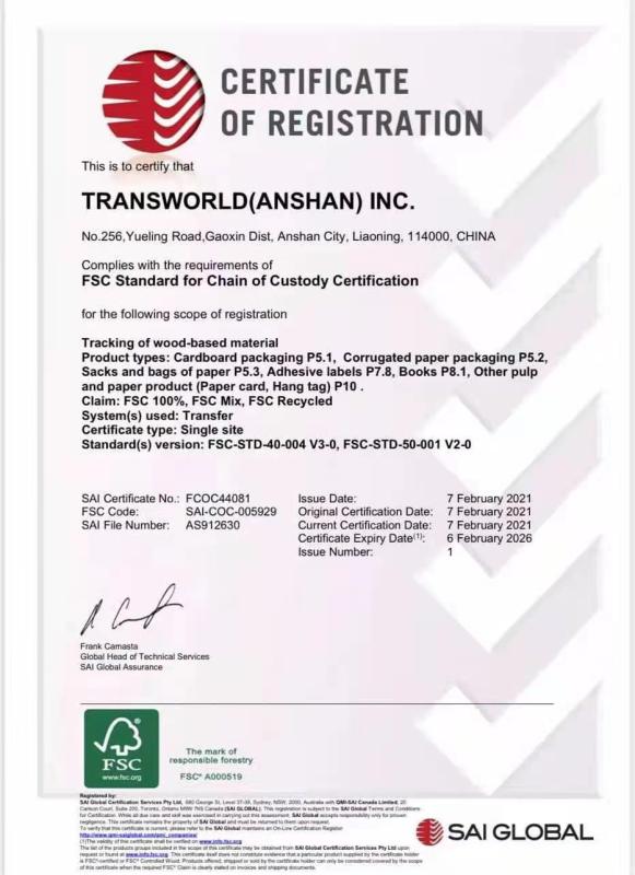 FSC - Transworld (Anshan) Inc.