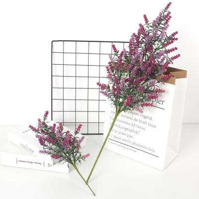 China Plastic Lavender Plants Wall Wedding Decoration Flower Stand Lavender Spray Artificial Flower for sale