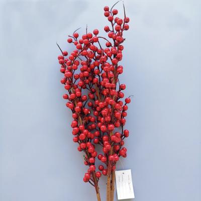 China Natural Artificial Flower Red Touch Fruit Berry Fruit Wholesale Christmas Decoration for sale