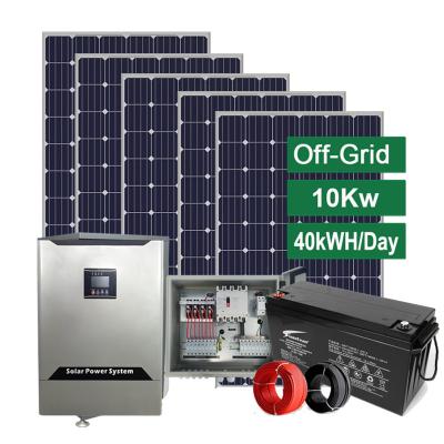 China Home Battery Energy Storage System 6kw 8kw 10kw Off Grid Solar Panel System Hybrid Solution for sale