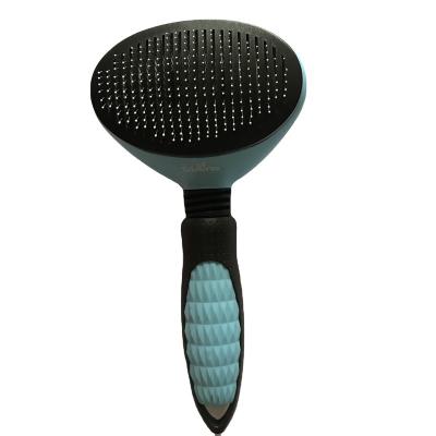 China Pet Grooming Brush Self Cleaning Viable Molding Slicker Automatically Sweep Remove Dog Cat Hairs Pet Comb for sale