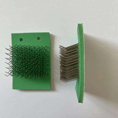 China Good Quality Pet Sustainable Casting Slicker Brush Stainless Steel Rubber Pins Pad for sale