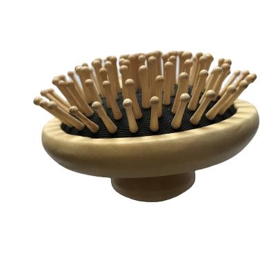 China Natural Wood Paddle Logo Body Massage Brush Private Body Round for sale