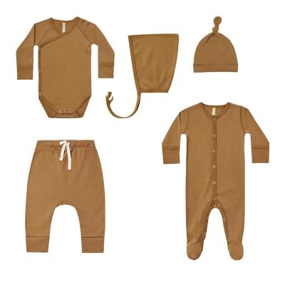 China Custom Spandex/Bamboo Fiber Newborn Baby Infant Rompers 0-3 Months Cotton Pajamas Newborn Bamboo Baby Kids Clothes Boy Clothing Set for sale