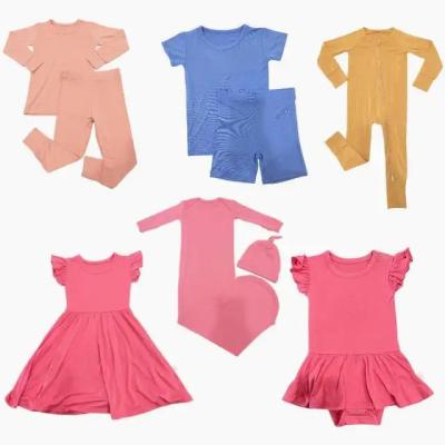 China Newborn pajamas baby boy and girl clothes bamboo dress and jumpsuit Spandex baby rompers kids cotton clothing set/bamboo fiber custom 2023 for sale