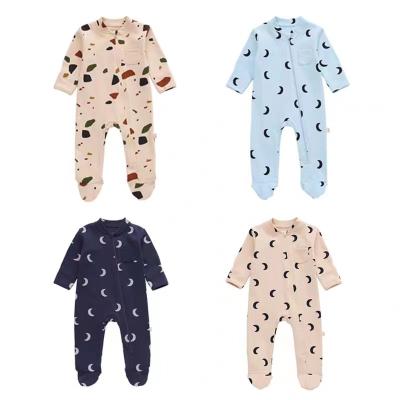 China Comfortable baby clothes 95% bamboo fiber 5% spandex can be customized premium bamboo sleeper baby romper with zipper for sale