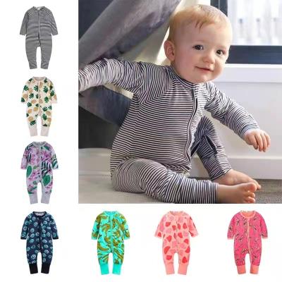 China Cozy Baby Clothes Soft And Comfortable Clothes Zipper Knitted Romper Customizable Printing Baby Romper for sale