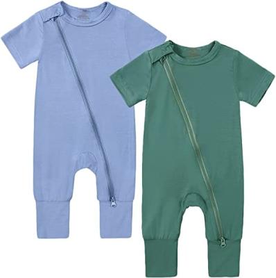 China Soft ; Cozy From Newborn To 24 Months Size Chart Organic Bamboo Zipper Baby Romper Clothes for sale