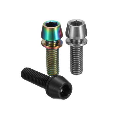 China Pan M4 M5 M6 M8 Color Socket Taper Head Titanium Aluminum Screw For Bicycle Motorcycle for sale