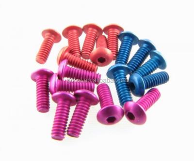 China Pan Hex Socket Pan /flat Head Anodized M3 M4 M6 Colored Aluminum Screw for sale