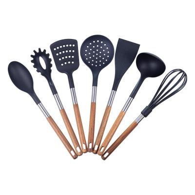 China Sustainable Amazon Hot Seller 7 Pieces In 1 Set Stainless Steel Nonstick Kitchen Utensils With Nylon Spatula for sale