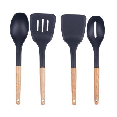 China Viable Wooden Handle Kitchen Nylon Cookware Set Best Selling Kitchen Nylon Utensils For Home Cooking for sale