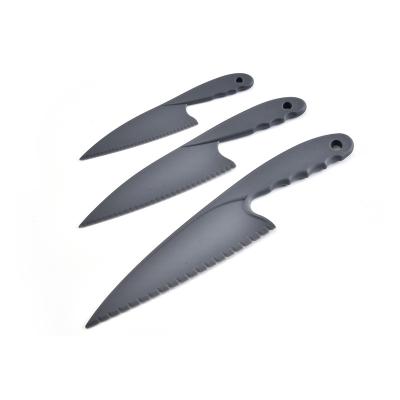 China Sustainable Hot Sale 3 Pcs Plastic Cake Knife Set For Fruit, Bread, Cake, Salad for sale