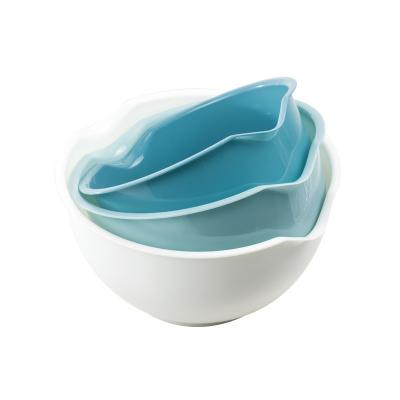 China Sustainable Hot Selling Eco Friendly Mixing Bowl Round Shape 3 Pcs Salad Bowl Set Heat Resistant for sale