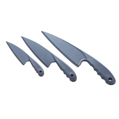 China Customized Viable Different Size Logo Safety Cake Tool Kit 3Pcs Plastic Cake Cutter Knife for sale