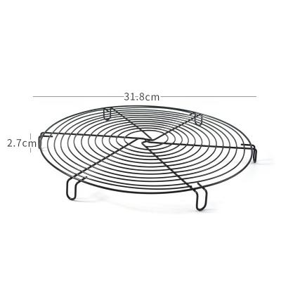 China Sustainable Baking Tools Black Non-Stick Cold Drying Net Cake Stand Bread Cooling Cooling Net Cake Drying Net for sale