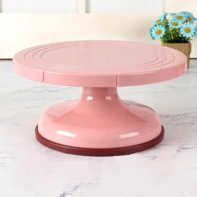 China 10.55 Inch Mini Viable Plastic Dessert ABS Plastic Cake Turntable Decorating Kit Holder Turntable Set DIY Baking Tools for sale