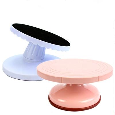 China Sustainable ABS Plastic 10.55 Inch Cake Turntable Stand Professional Quality Smart 360 Rotating Cake Decorating Supplies for sale