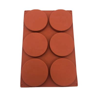 China New Silicone Large Disc Candy Cylinder Cake Decorating Tools Shallow Biscuit Mold Viable Round Silicone Mold for sale