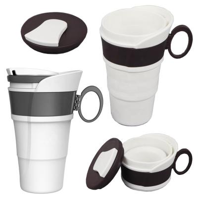 China NEW 260ml Food Grade Travel Coffee Cup Viable Collapsible Silicone Cup Collapsible Mug for sale