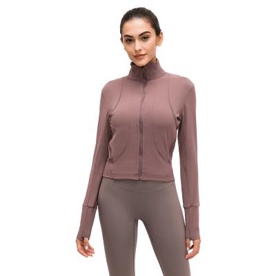 China QUICK DRY sexy soft yoga fitness coat for ladies yoga jacket breathable high top for women spring jacket for sale