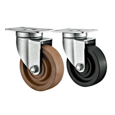 China 280 Degree Anti Medium Duty Brown Nylon Caster Wheels Flat Free Heat Resistant Brown Nylon Caster Wheels For Bakery for sale