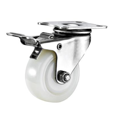 China swivel & 1.5 Inch Stainless Steel Plate Swivel Rigid PA Caster Light Duty Top Wheel for sale