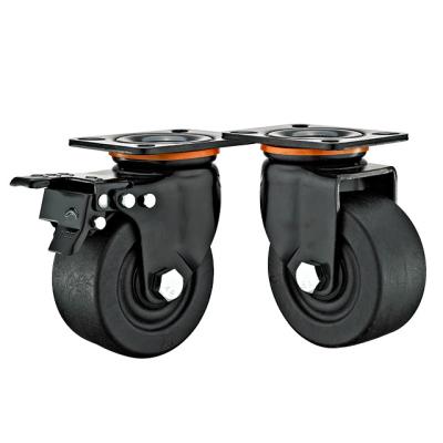 China swivel & Rigid Heavy Duty Caster Wheels Nylon Caster Black With Nylon Brake Wheel for sale